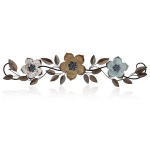 Metal Flower Wall Decor Vintage Metal Flower Wrought Iron Scroll Sculptures💐